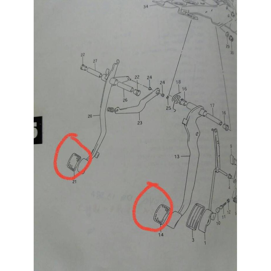 KARET PEDAL REM ESTEEM / BALENO + KARET PEDAL KOPLING ESTEEM / BALENO