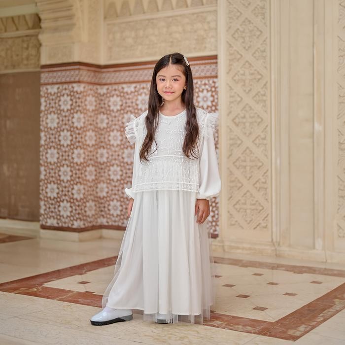 SIAPKIRIM ZM - Akari Gamis Anak Wanita - White Series - Binar Samudra Dress Muslim READY STOCK