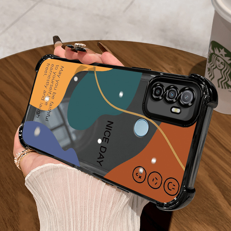 Casing Hp untuk OPPO A53 2020 A53s A32 A33 2020 Case Casing Emoji tas Graffiti pola Silikon Softcase