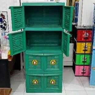 Lemari Pakaian Susun 4 Karakter Multiclub Rak Box Baju Sepatu Plastik