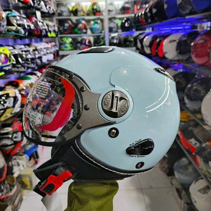 Helm Retro Pria Dan Wanita Helm Kyt Elsico Solid Motorcycle