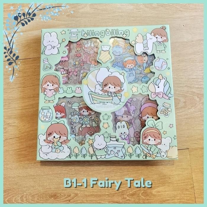 

Pilihan- Bandiaterra 100Pcs Stiker Kartun Anak / Gift Box Girl Cartoon Pet Sticker