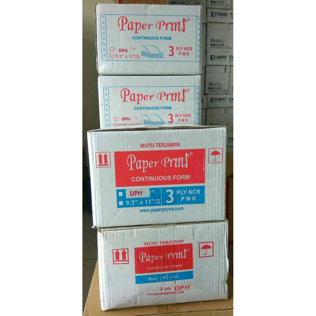 

Pilihan- Continuous Form Paper Pryns 9.5X11"/4 Dph 3Ply