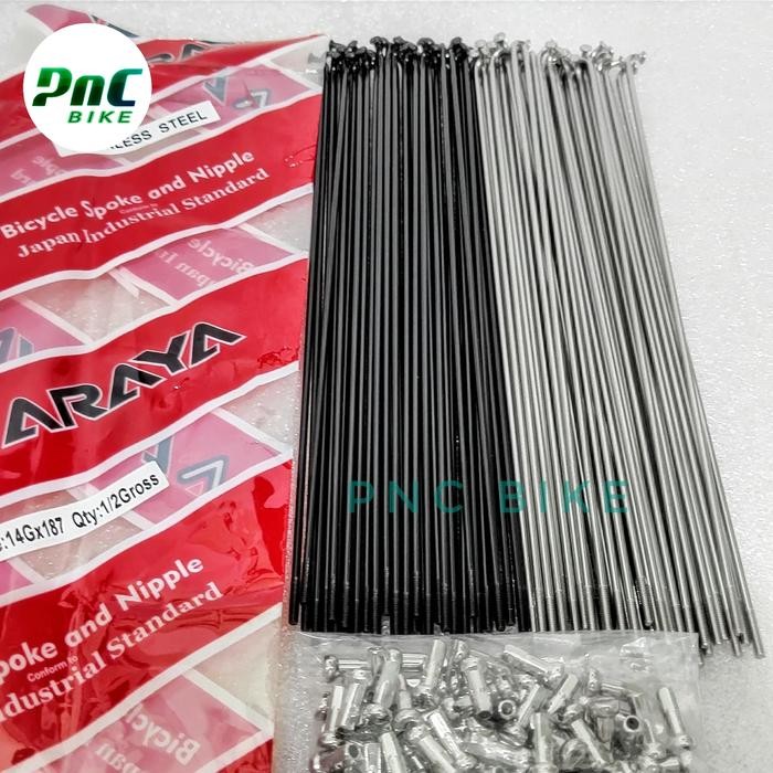 Sepasang Jari BMX 20 Stainless Ruji Sepeda Roda 20 Spoke 187 mm Plus Nipel