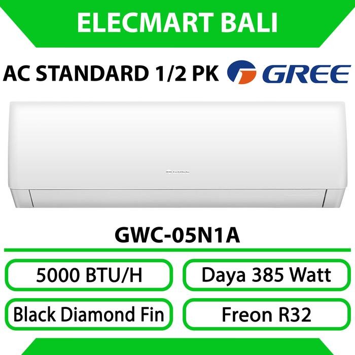 Air Conditioner AC Standard 1/2 PK setengah PK Gree GWC-05N1A