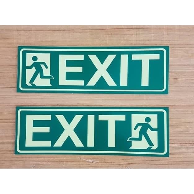 

SIGN EXIT 30X10 GLOW IN THE DARK AKRILIK FOSFOR RAMBU K3 KESELAMATAN