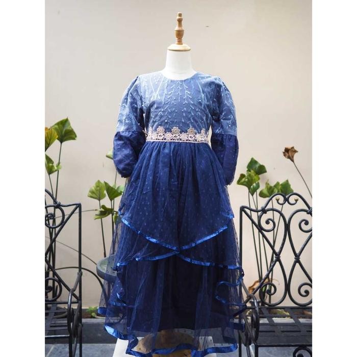 muna Gamis Muslim Nayra Brokat Kombinasi Tile Polkadot Cantik Dan Mewah Anak Perempuan Dari Usia