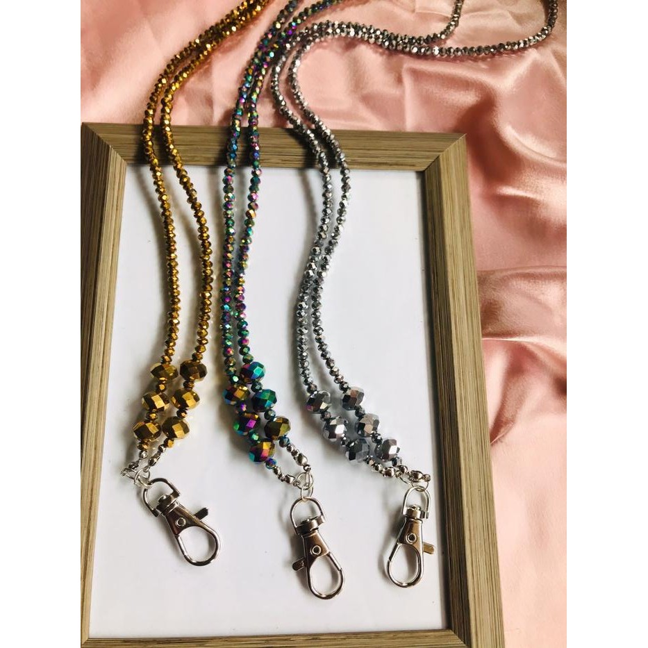 

DISKON Lanyard Strap Name Tag ID Card Kristal Metalic Series