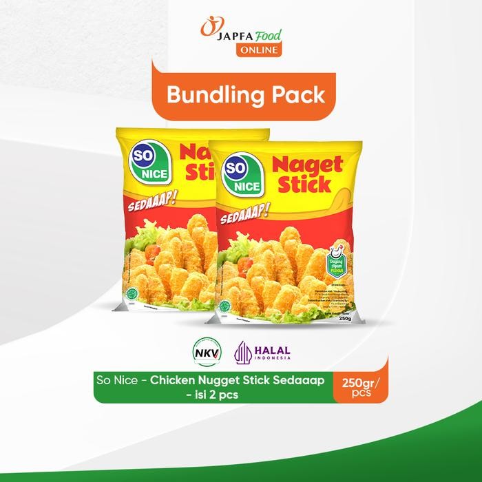 

Pilihan- So Nice Chicken Nugget Stick Sedaaap 250Gr - Isi 2 Pack