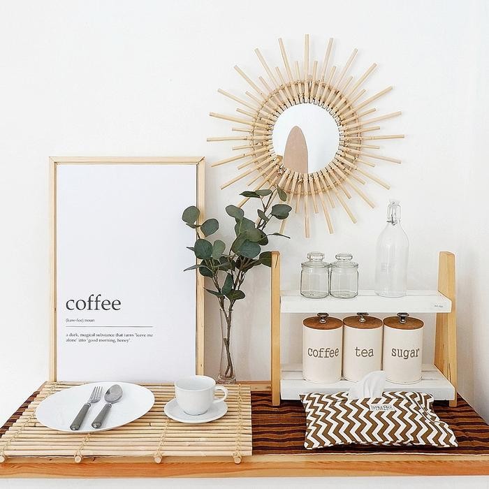 STILETTO - Tray Rotan Persegi - Nampan/Alas/Tatakan rotan aesthetic - Dekorasi meja makan Kitenware