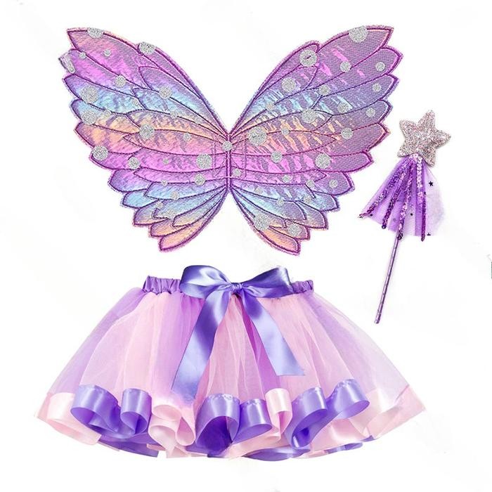 

1 set isi 3 Rok/ Sayap/ Tongkat Kupu-kupu Butterfly anak-anak Lucu Alat pertunjukan