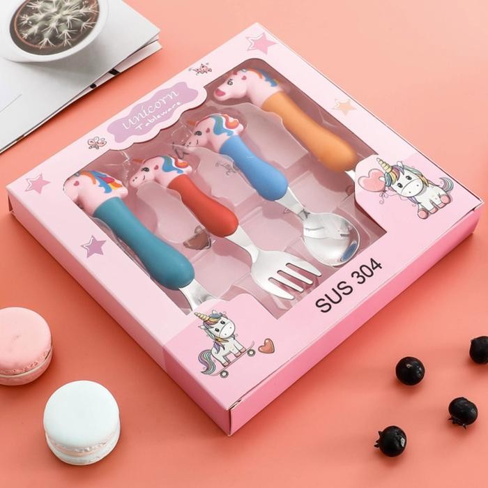 

UNICORN lucu TABLEWARE SET / SENDOK GARPU UNICORN / GARPU SENDOK ANAK