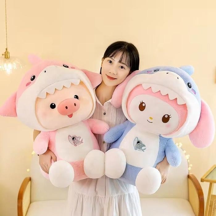 Boneka Kuromi Melody Kostum Hiu Mewah Baru Ukuran -+30cm Berstandar SNI Boneka Grosir Boneka Anime