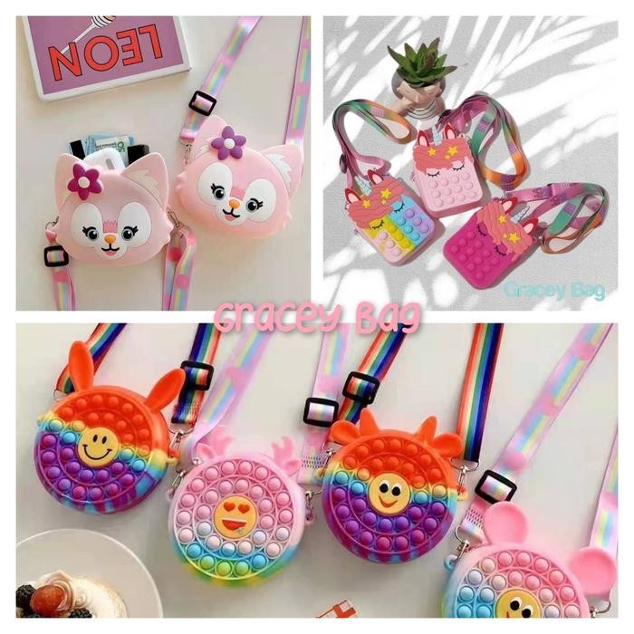 Pilihan- Tas Pop It / Sling Bag Pop It Impor / Dompet Pop It Impor