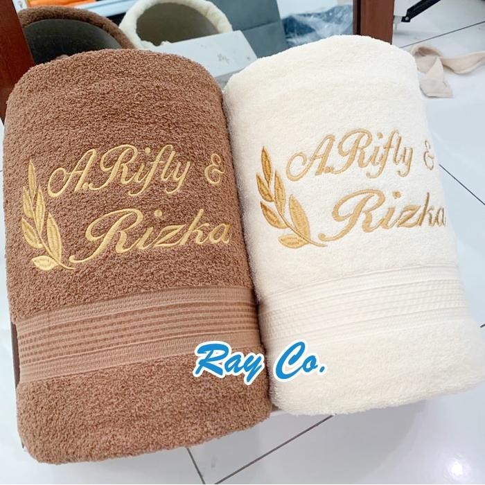 New Ray Co - Handuk Couple Bordir Nama PLUS BOX