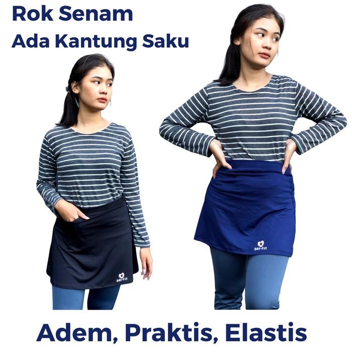 Pilihan- Rok Senam Penutup Celana Legging Dengan Saku Bahan Spandeks Premium Zumba Yoga Senam