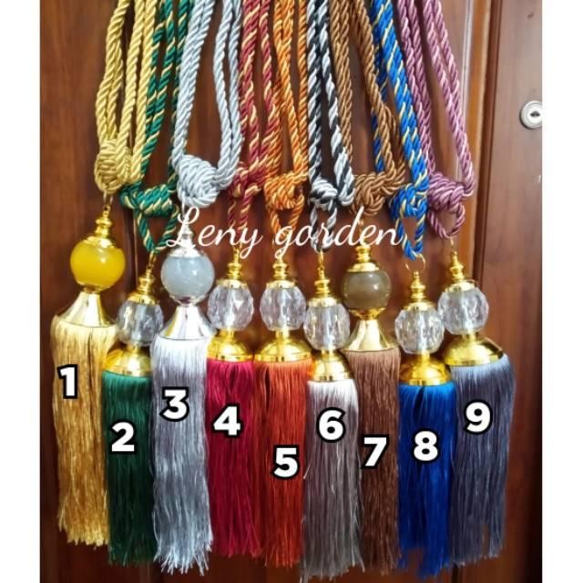 RJ Tali besar gorden rumbai tali jumbo kristal korden tasel gorden mewah premium