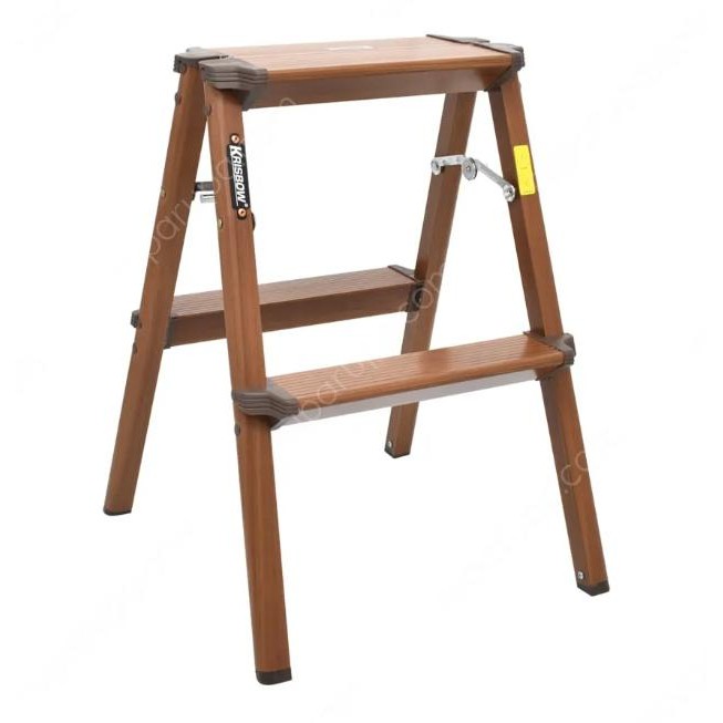 Ready Krisbow Tangga Lipat Aluminium 2 Step Motif Kayu Original