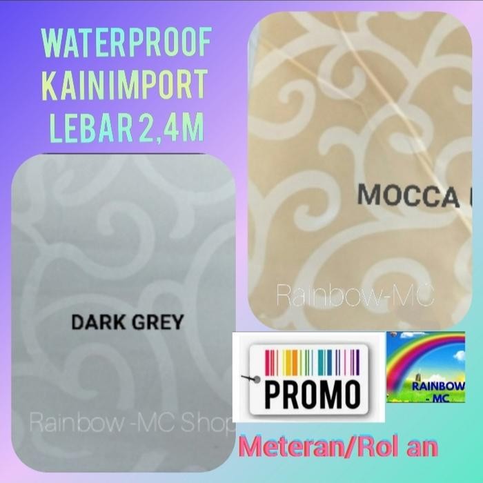 Bahan Kain Sprei Waterproof Meteran/Anti Ompol Import Ukir Lebar 2,4M