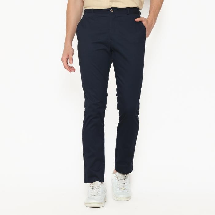 LARUSSO Celana Panjang Pria Chinos Slimfit Stretch - Navy New