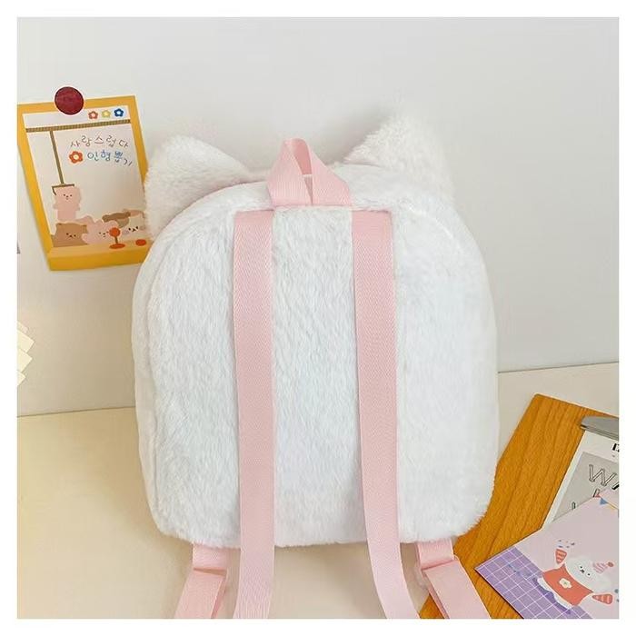 Sedia Tas Kucing TK Anak-anak Tas Ransel Boneka Kerah Bulu Karakter Tas Boneka Bagpack SUPER88