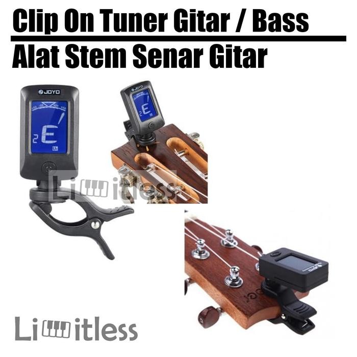 Tuner Gitar Bass / Alat Stem Senar Gitar Bass Ukulele Clip On Tuner