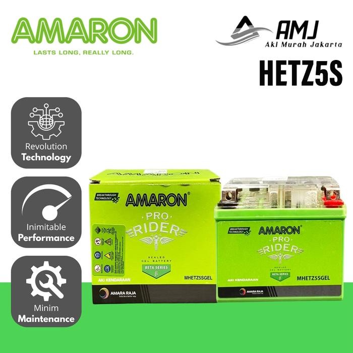 Amaron Aki Motor Honda Beat Karbu ETZ5S / GTZ5S / YTZ5S - 3.5Ah Aki Gel