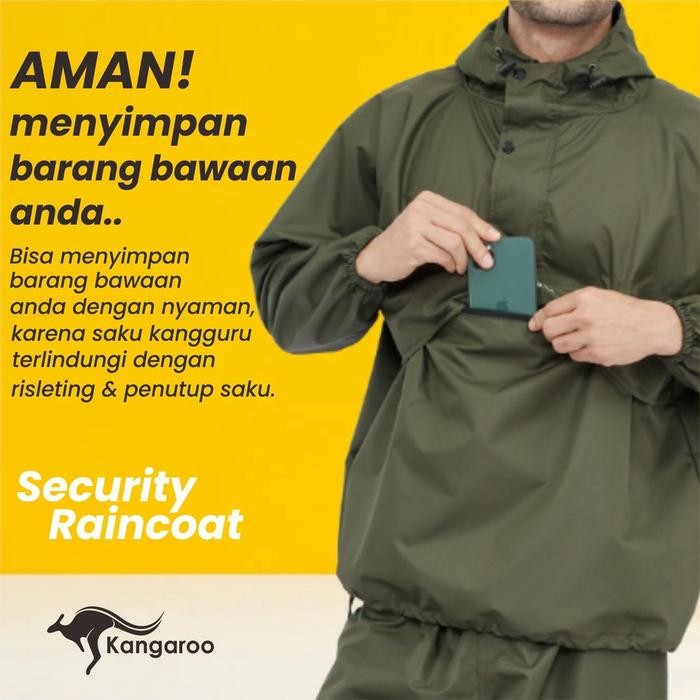 Setelan Jas Hujan Kangaroo Kangguru Raincoat Musim Hujan Kangaroo Anti Rembes Preum