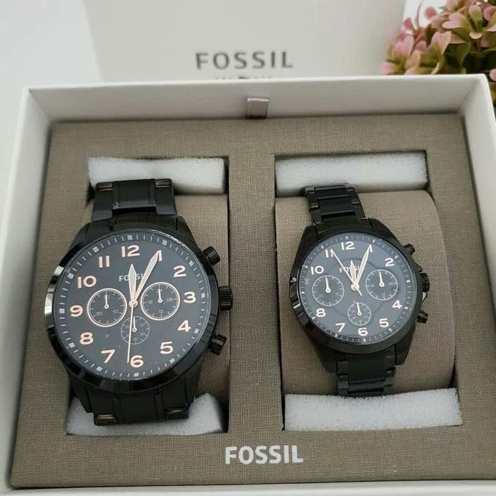 Jam Tangan Fossil Couple Watch Black Promo 