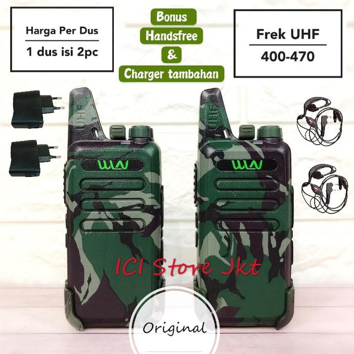 Ready Radio HT Wlan loreng hijau army / HT Wln loreng hijau army isi 2 pc