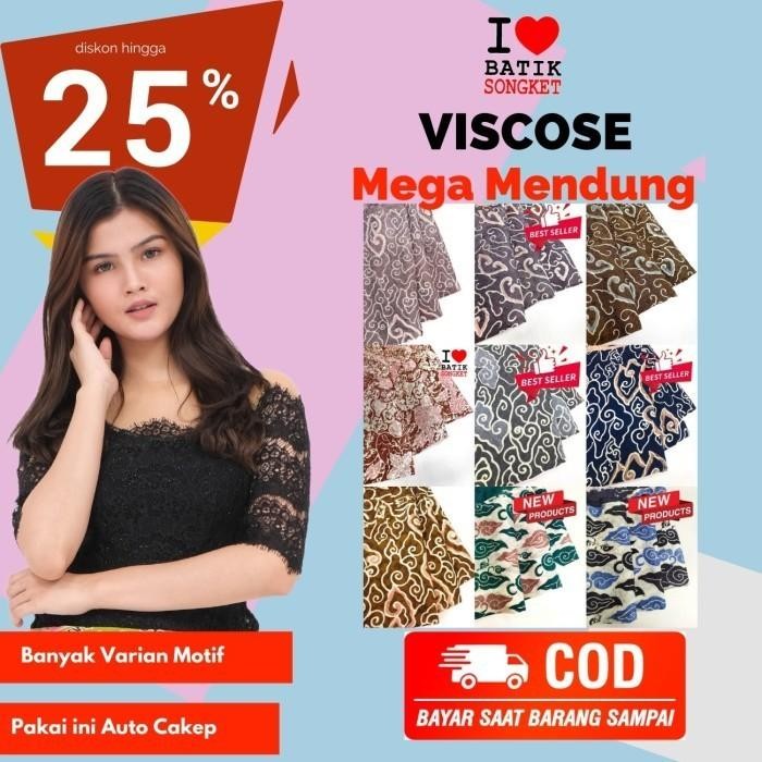 Viscos pastel mega mendung cirebon bahan kain batik viscose viskos