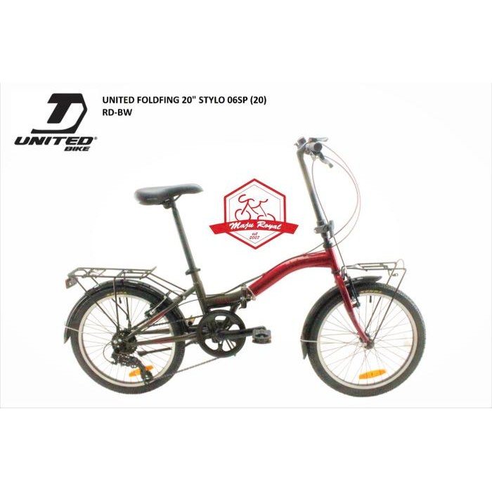 Sepeda Lipat United Stylo 20 Inch Shimano 6 Speed Ringan Boncengan New