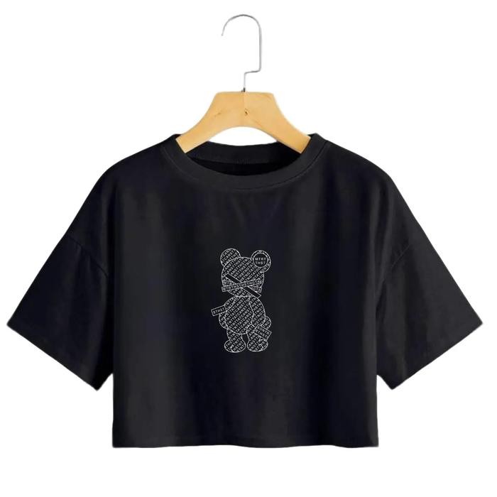 COD Kaos CROP Oversize Wanita - Kaos DistrO Kaos Streetwear Oversize / Baju Kaos Distro MOTIF BEAR