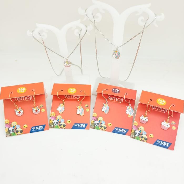 Kalung / Anting Wg Yg Emoji Collection 17K 16K UBS Gold best seller