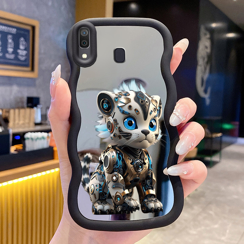 Casing Untuk Samsung A20 A30 M10s Case Casing Harimau Kartun Pola HP Cesing Macaron Kasing Mirror Si