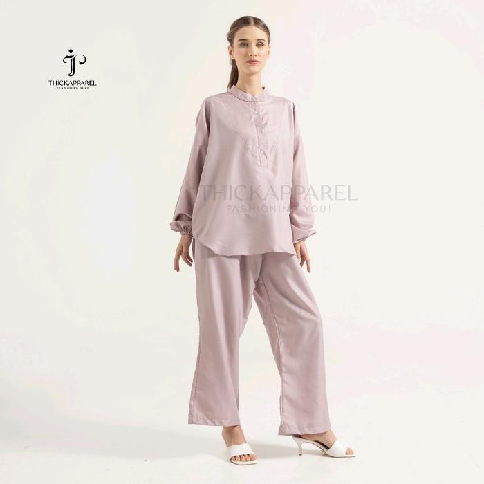 080j- Thickapparel - Nada Setelan Wanita Kerah Shanghai Regular Dan Jumbo - One Set Wanita