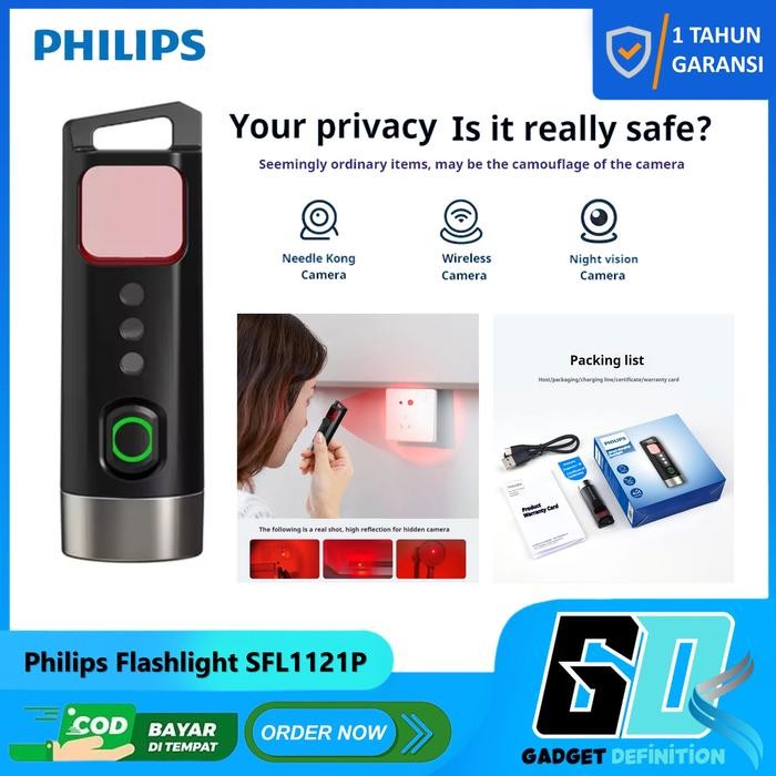 Philips SFL1121 Senter Mini Portabel LED Senter Lampu Super Terang Lampu Senter Mini LED Flashlight