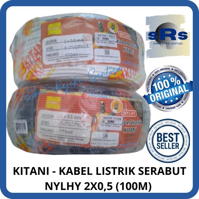 Kitani - Kabel Listrik Serabut Nylhy 2X0,5 100Meter(1Rol)