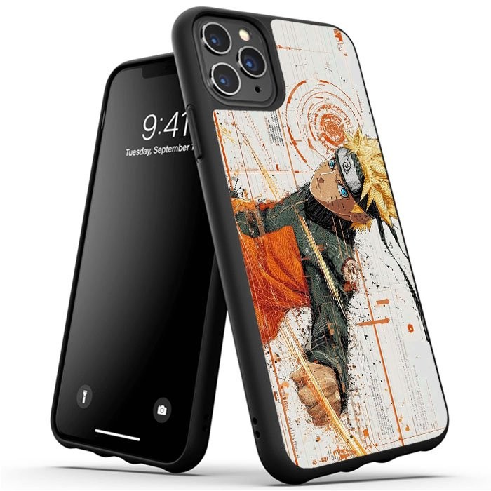 Hybrid Case Casing Custom iPhone 17 16 16e 15 14 13 12 11 Pro Max Plus Air Mini XR Naruto Orange Cha