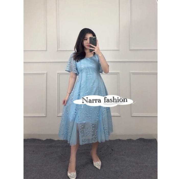 OUTFIT TERBARU TAHUN 2024 / MIDI DRESS PESTA BROKAT MALIKA / DRESS PARTY NATALAN DAN TAHUN BARU