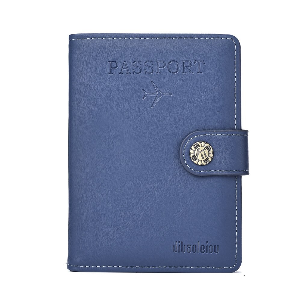 New Fashion Buckle Boarding PU Leather Document Bag Aircraft Travel Passport Book Protective Case