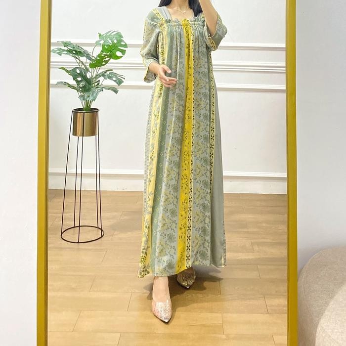 [Daster Dinda Busui Motif - Paula Versi Busui Kancing - Rayon Premium] Daster Gamis Rayon Busui