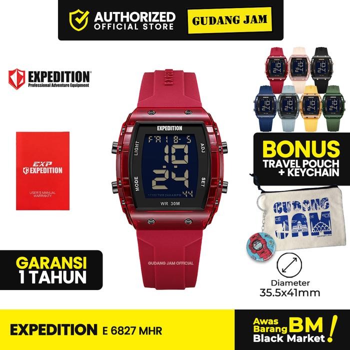 TERMURAH Jam Tangan Wanita Expedition E 6827 MHR Rubber Digital