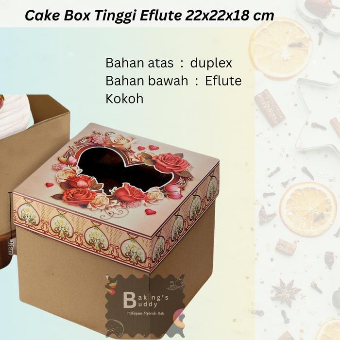 Cake Box Tinggi 22x22x18 cm