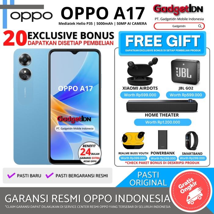 Oppo A17 8/64Gb ( 4Gb + 4Gb Extension Ram ) Garansi Resmi