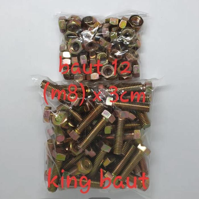 Terlaris Baut 12 + Mur (8Mm) X 3 Cm