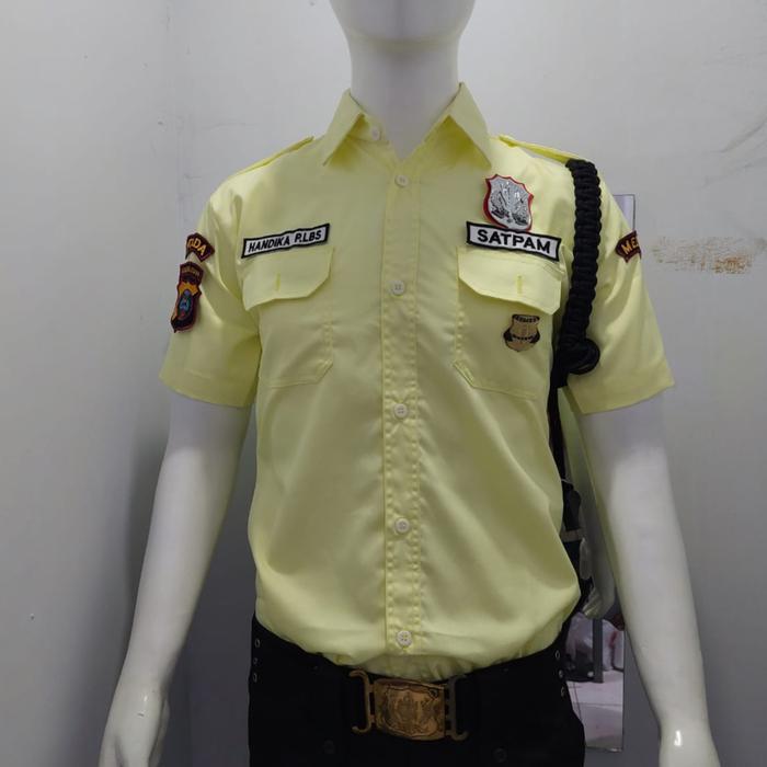 Seragam Satpam Terbaru 2022 Cream Baju Security Pdh Warna Crem Pendek Terlaris