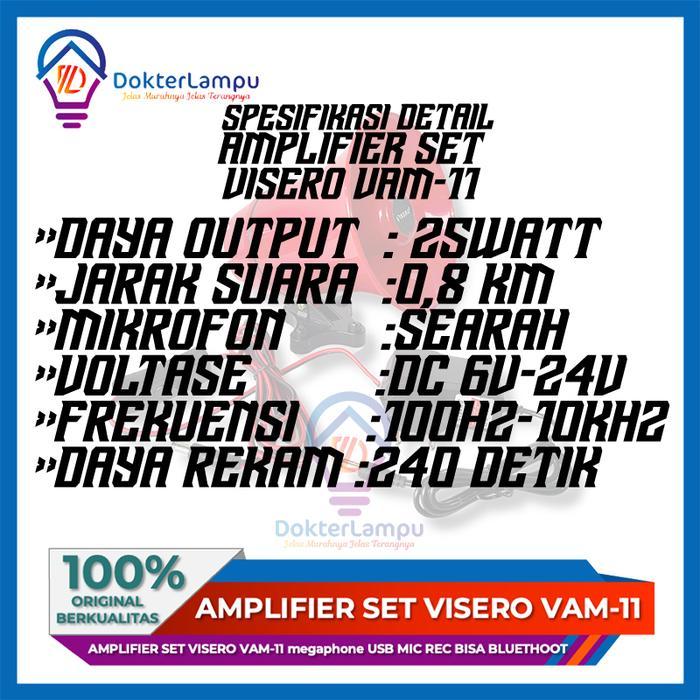 Promo Amplifier Set Visero Vam-11 Megaphone Usb Mic Rec Rekam Suara Speaker Horn Toa Cocok Untuk