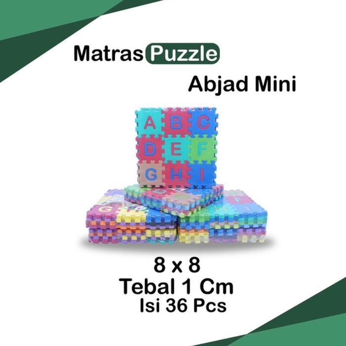 Matras Abjad Mini ukuran 8x8 isi 36pcs / mainan edukasi anak / Puzzle Lantai mainan puzzle pazel