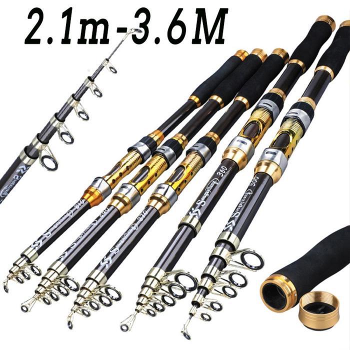 Sougayilang 2.1-3.6M Joran Pancing 6-8 Bagian Serat Karbon Joran Pancing Laut Joran Teleskopik Joran